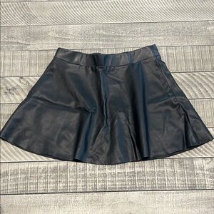 Rewash Black Faux Leather Kids Skirt